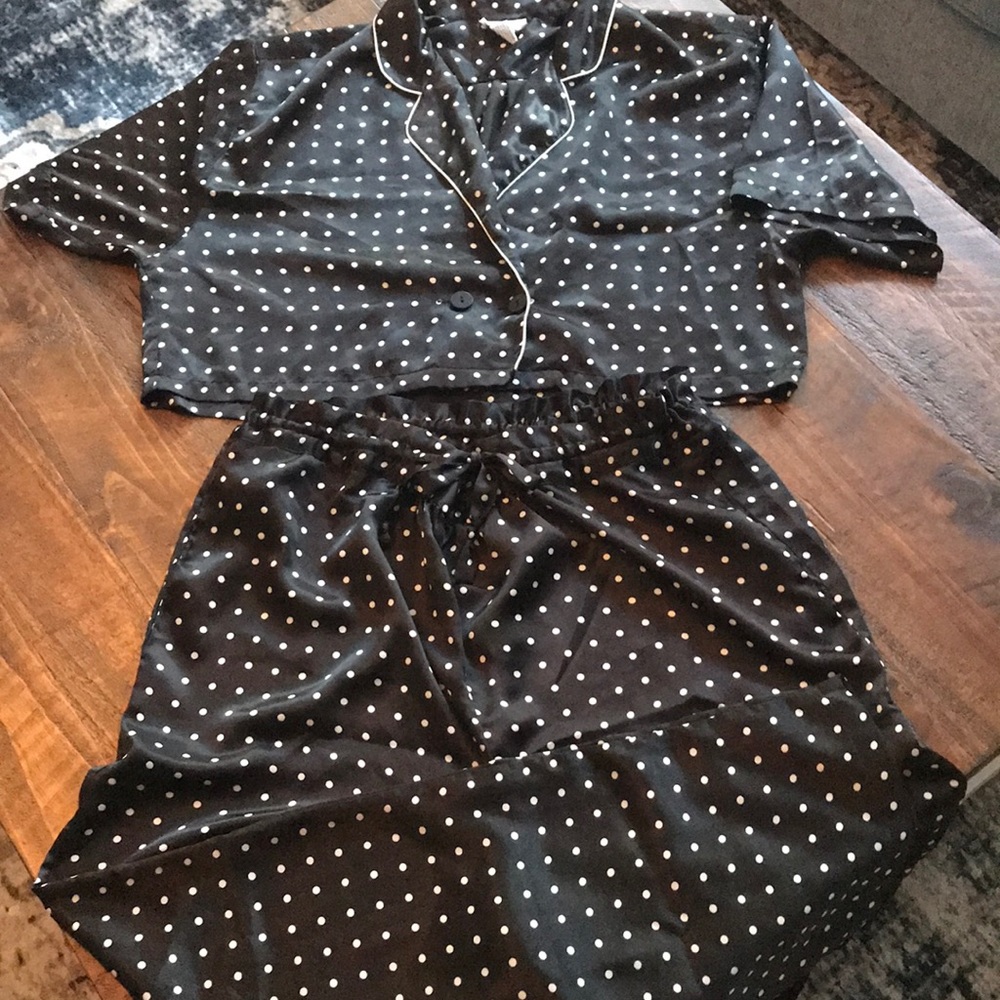 Two piece silky pajamas